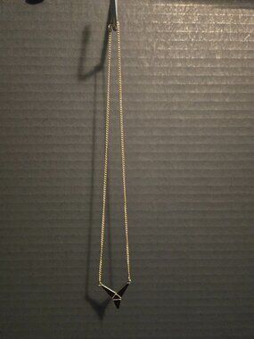 Necklace Black and Gold Triangle Length 9"